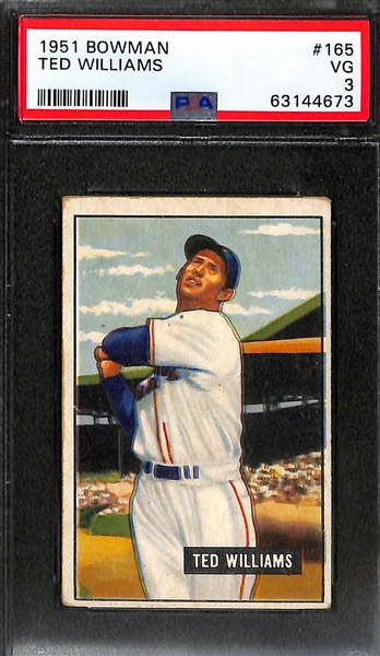 Ted Williams Lot - 1950 Bowman #98 (PSA 1MC) & 1951 Bowman #165 (PSA 3)